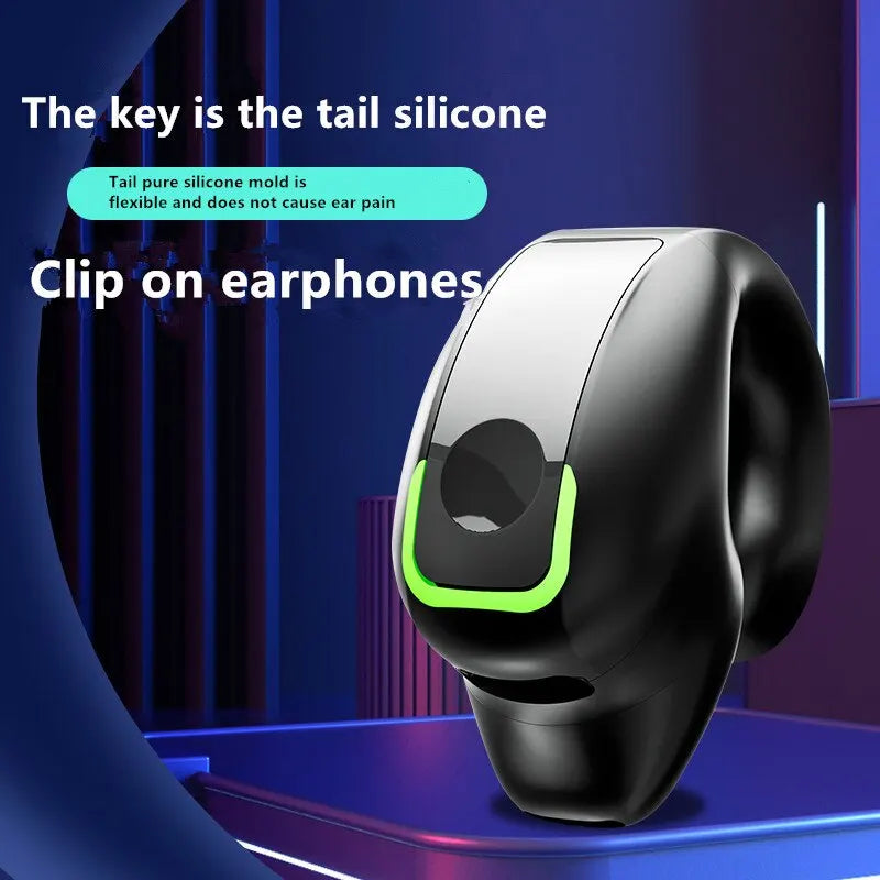 TWS Bluetooth-compatible 5.3 Wireless Headphone Bone Conduction Headset Single Ear Clip Earphones Sport Earbuds Stere For iPhone