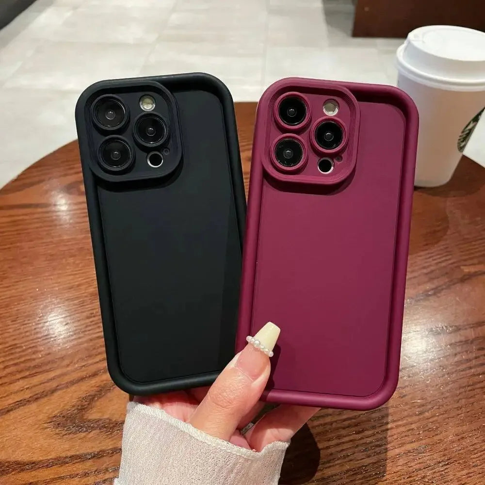 Candy Color Phone Case For iPhone 16 promax 15 14 Pro Max 13 12 mini 11 X Xs XR 7 8 Plus 6s 5 SE Shockproof Soft Silicone Cover