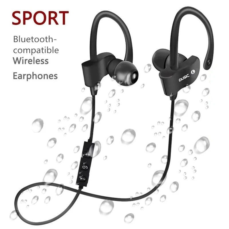 Bluetooth Earphone Earloop Earbuds Stereo Bluetooth Headphone Wireless Sports Earpiece Handsfree with Microphone For Smart Phone
