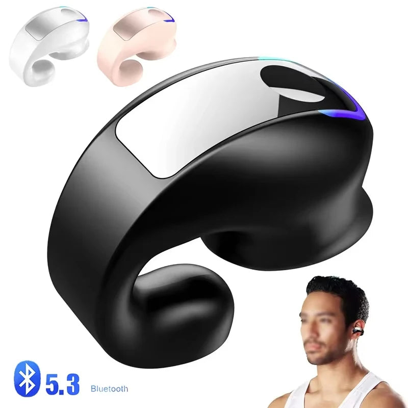 TWS Bluetooth-compatible 5.3 Wireless Headphone Bone Conduction Headset Single Ear Clip Earphones Sport Earbuds Stere For iPhone