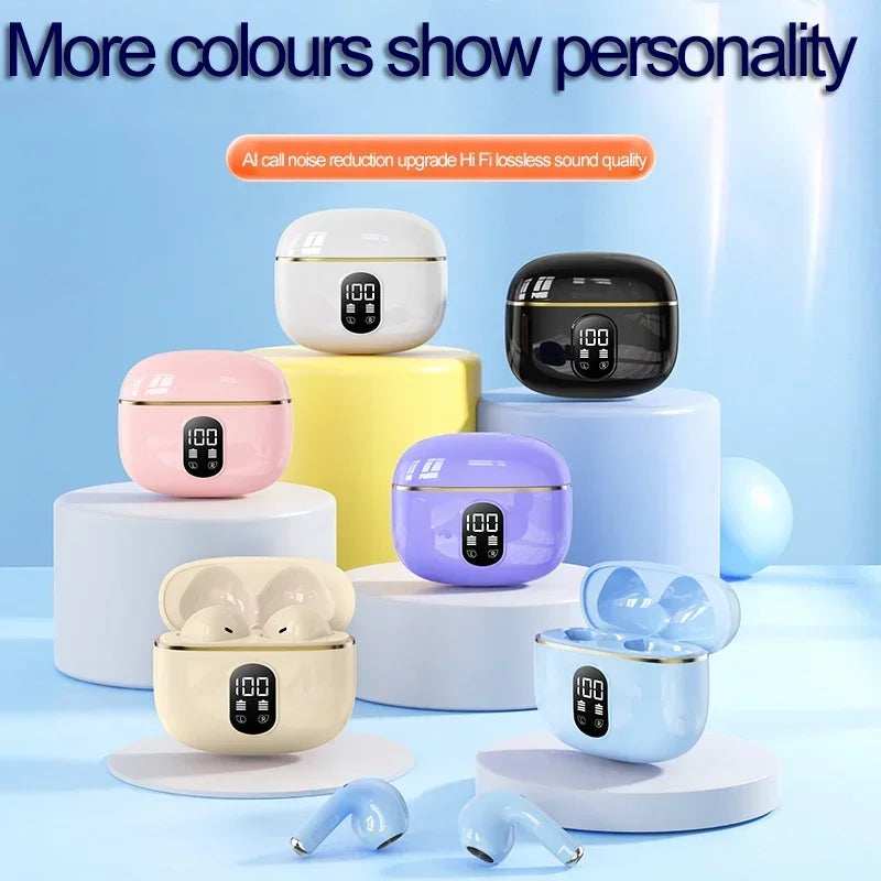Bluetooth 5.3 TWS Wireless Headphones with LED Display Stereo Headset Touch Control Earbuds Noise Reduction for smartphones