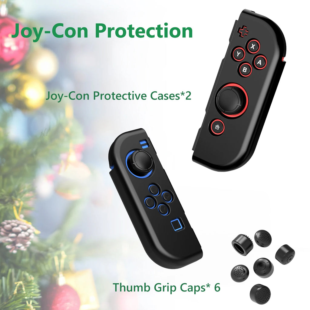 Switch Accessories Bundle 27 in 1 Accessories Kit with Carrying Case Screen Protector Charging Dock Men Women Christmas Gifts