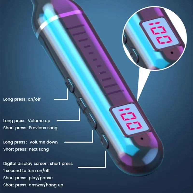 Wireless Bluebooth Earphones Neckband Headphones Gaming LED Display Stereo Sports Headset Halter Waterproof Magnetic Earbuds