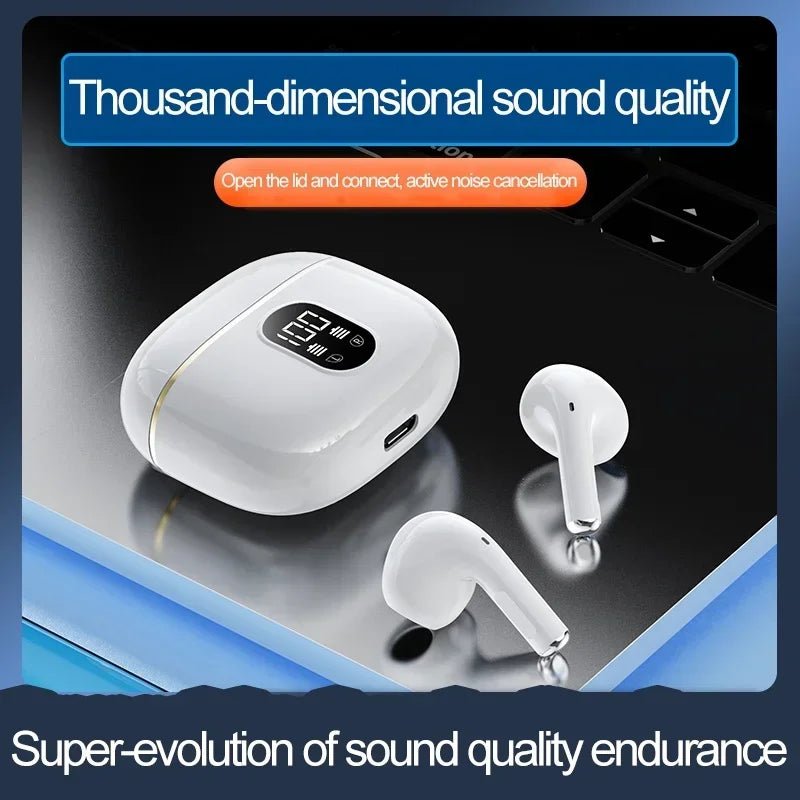 Bluetooth 5.3 TWS Wireless Headphones with LED Display Stereo Headset Touch Control Earbuds Noise Reduction for smartphones