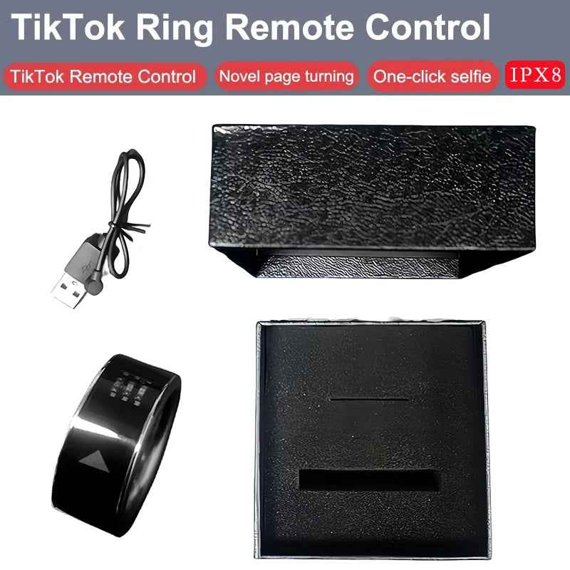 Tiktok Video Smart Ring Remote Control Gadget Flipping Selfie Fingertip Controller Give Likes Screen Scraper App Page Turner