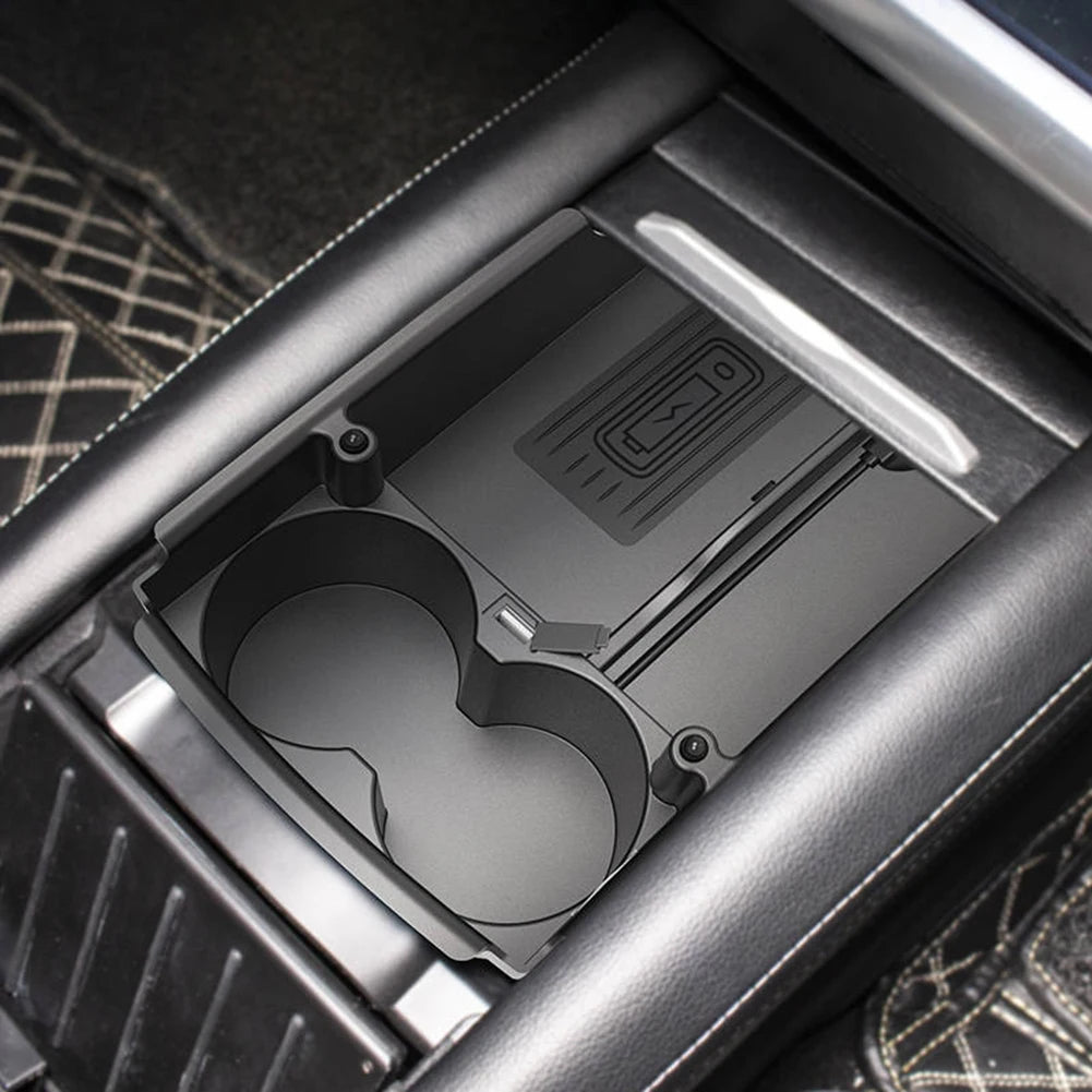 Mobile Phone Wireless Charger For Tesla Model S X Accessories Kit Center Console Storage Box Cup Holder Charging Pad for iPhone