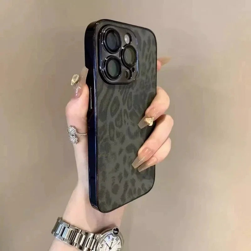 Luxury Leopard Print Phone Case For iPhone 11 12 13 14 15 16 17 Pro Max Plus Air Shockproof Bumber Cases Cover