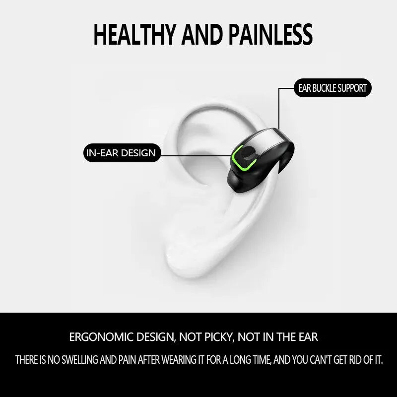 TWS Bluetooth-compatible 5.3 Wireless Headphone Bone Conduction Headset Single Ear Clip Earphones Sport Earbuds Stere For iPhone