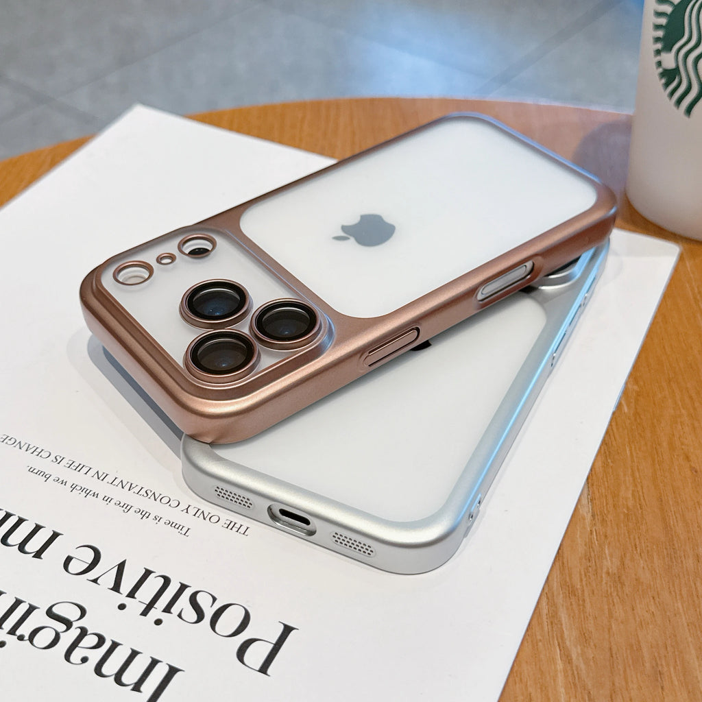 New Transparent Phone Case For iPhone 17 Pro Max 17Air Plating Frame Lens Film Protection Anti-fall Hard Clear Cover