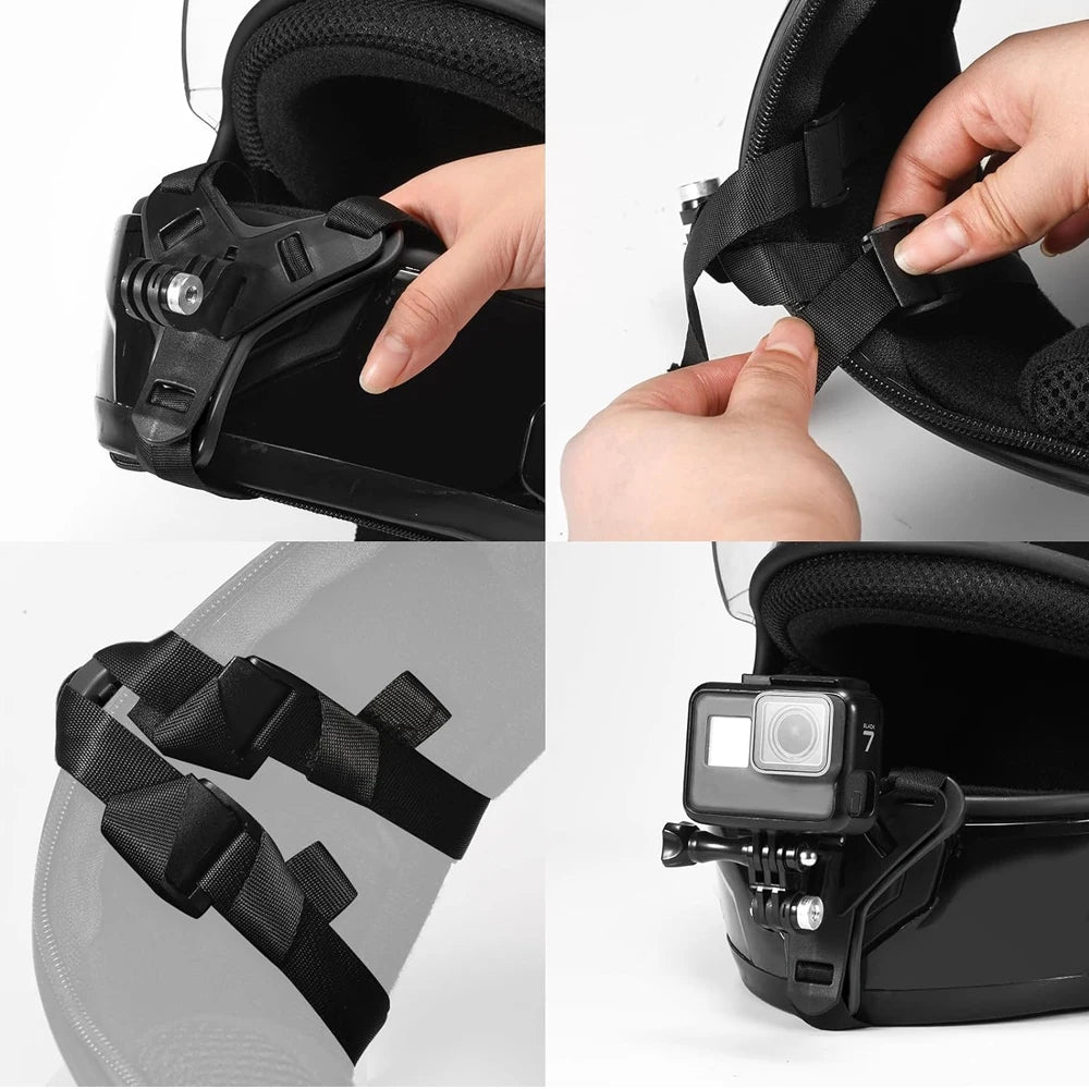 12 in 1 Vlog Accessories Kit for Mobile Phone & Action Camera outdoor riding Motorcycle Helmet Chin Strap for GoPro Hero 12 11 9