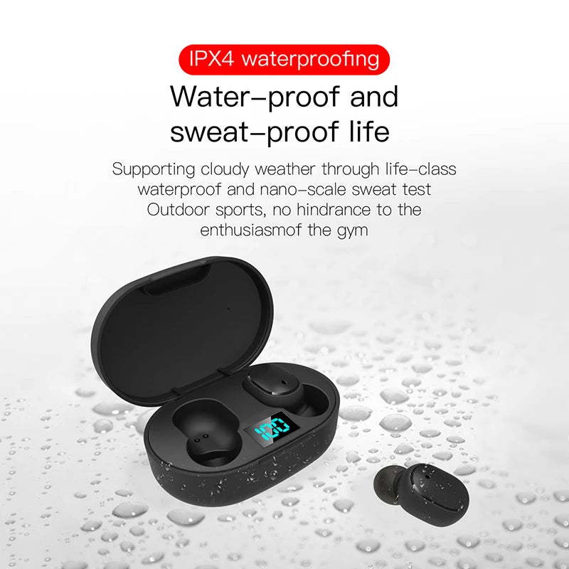 E6S Mini Wireless Earbuds With LED Digital Display, Bluetooth 5.1, Portable Charging Case, Noise Reduction, In-Ear Design 150mAh