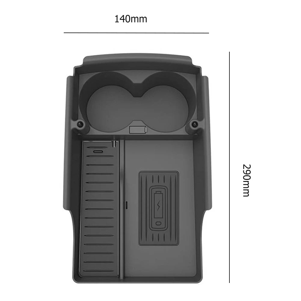 Mobile Phone Wireless Charger For Tesla Model S X Accessories Kit Center Console Storage Box Cup Holder Charging Pad for iPhone