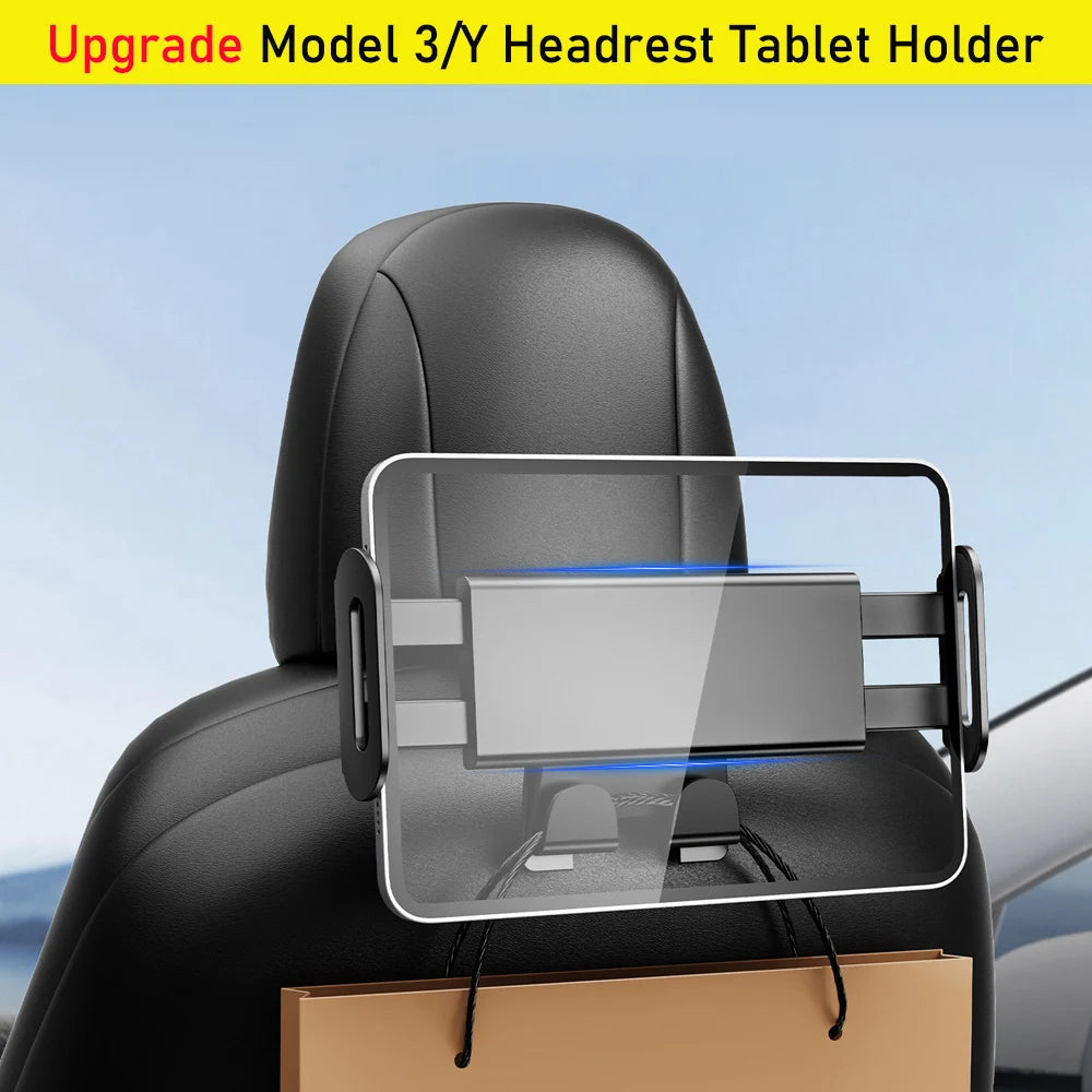 Upgrade Tablet Holder For Tesla Model 3 Y Juniper 2025 2024 2023 Headrest Phone Mount Back Seat Stand Hook Accessories for iPad