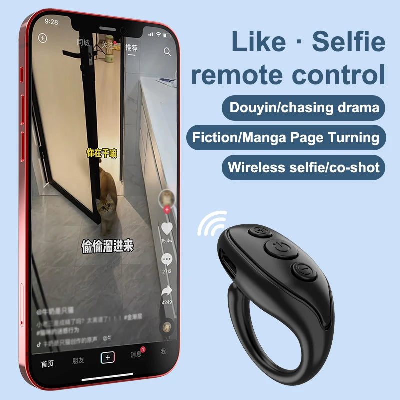 Ring Remote Control For Tiktok Browsing Mobile Phone Selfie Page Turner Lazy Artifact Bluetooth-compatible 5.3
