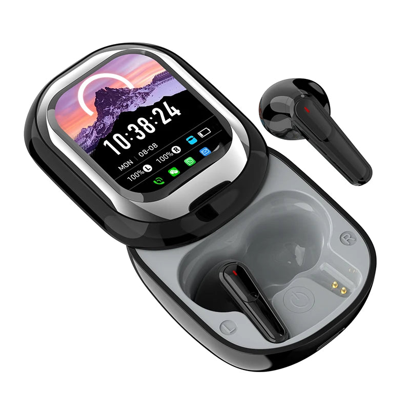 LED Display Wireless Earbuds 50H Playtime Clear HiFi Sound AI Translator Touch Control IPX7 Waterproof Comfortable Fit