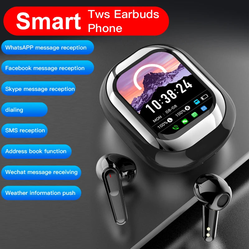 LED Display Wireless Earbuds 50H Playtime Clear HiFi Sound AI Translator Touch Control IPX7 Waterproof Comfortable Fit